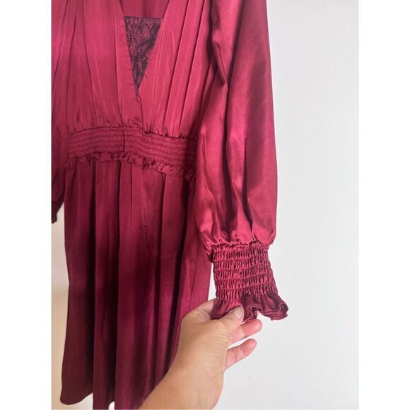 ELOQUII Elements red Smocked Waist Midi Dress Sz 18 - Picture 4 of 8